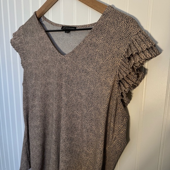 Adrianna Papell Pleated Sleeve Polka Dot Tank Top Women’s Size Medium - Picture 3 of 9